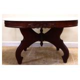 Vintage oval marble top coffee table