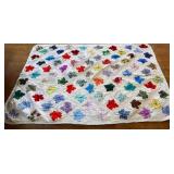 Vintage estate colorful leaves quilt