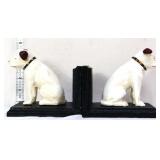 Pair cast iron RCA dog bookends