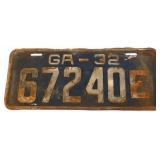 1932 Georgia license plate