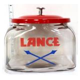 Square Lance canister w/ red metal lid