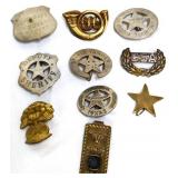 Lot of 10 metal badges