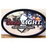 32x20 oval Coors Light adv mirror NO SHIPPING