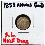 1853 arrow date seated liberty half dime