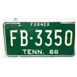 1966 Tennessee Farmer license plate