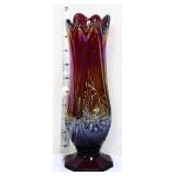 Vntg 10in amethyst carnival heirloom vase see pic