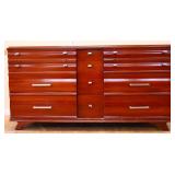 MCM cherry 9 drawer dresser