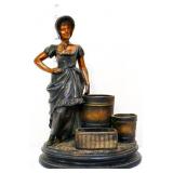 Vintage redware lady figural cigar holder