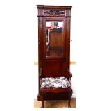 Vintage oak mirror back hall seat