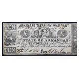 1862 Arkansas $10 Treasury Warrant