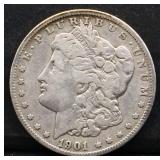1901O Morgan silver dollar