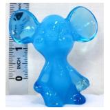 Fenton 2in blue sitting mouse figure