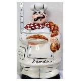 Chef holding bread cookie jar
