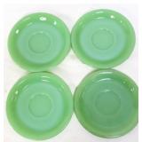 4 vntg Fire King jadeite 6in saucers