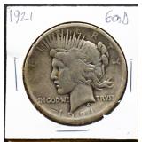 1921 peace dollar