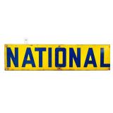 Vntg porcelain 19.25x4.75 National sign