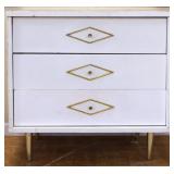 MCM white 3 drawer bachelors chest