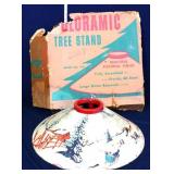 Vntg Coloramic tree stand, has org box see pics