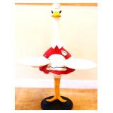 Vntg ostrich waitress figure in red dress NO SHIP