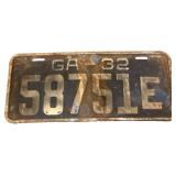 1932 Georgia license plate