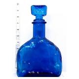 Vntg blue empoli decanter w/ square stopper