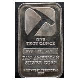 1 troy ounce Pan American silver bar