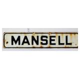 Vntg stamped steel 33x7 Mansell sign