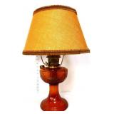 Aladdin amber oil lamp w/ shade