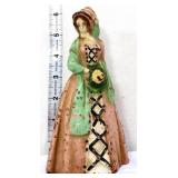 Vntg 6in cast iron lady figure doorstop