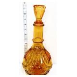 Vintage amber moon & star decanter w/ stopper