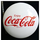 Round 16in metal Coca Cola button sign