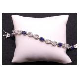 Sterling spphire tennis bracelet, lab created