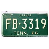 1966 Tennessee Farmer license plate