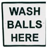 Cast iron 9.25x9.25in Wash Balls Here plaque