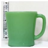 Vntg Fire King jadeite D handle mug