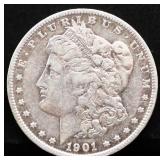 1901O Morgan silver dollar