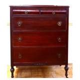 1920s mahogany 2 over 3 tall chest see pics