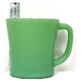 Vntg Fire King jadeite D handle mug