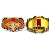 Lot of 2 Michelob Beer adv belt buckles