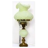 Fenton satin custard poppies lamp