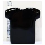 Fenton black glass shirt paperweight