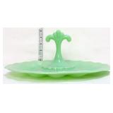 Jadeite round egg dish w/ center handle