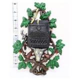 Cast iron match safe w/ cow head