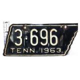 1963 state shape TN motorcycle license plate