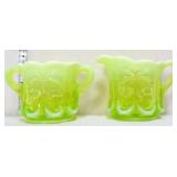Mosser vaseline opalescent creamer/sugar set