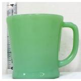 Vntg Fire King jadeite D handle mug