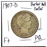 1907D barber half dollar