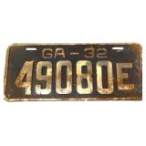 1932 Georgia license plate