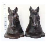 Pair cast iron horse head bookends