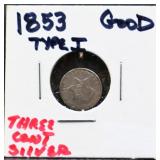 1853 trine coin